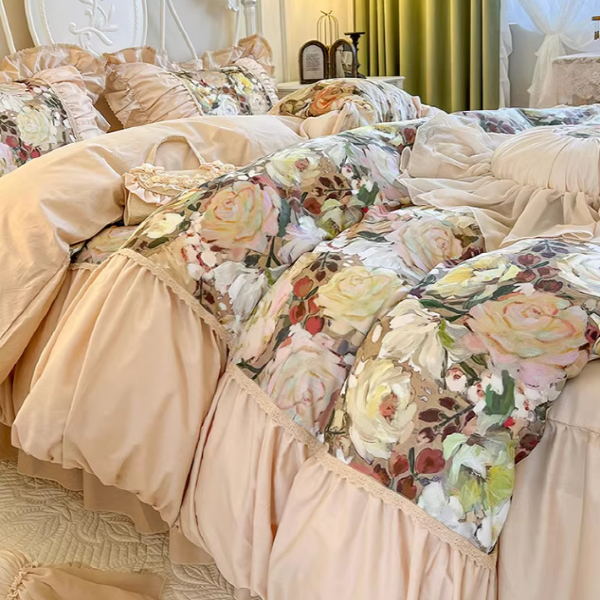 Vintage Rose Princess Cotton Bedding Set