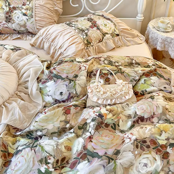 Vintage Rose Princess Cotton Bedding Set