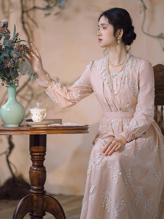 Sophia's Vintage Lace Pink Dress