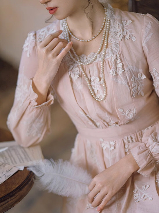 Sophia's Vintage Lace Pink Dress