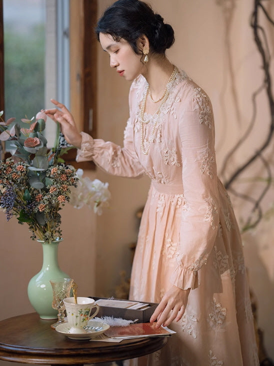 Sophia's Vintage Lace Pink Dress