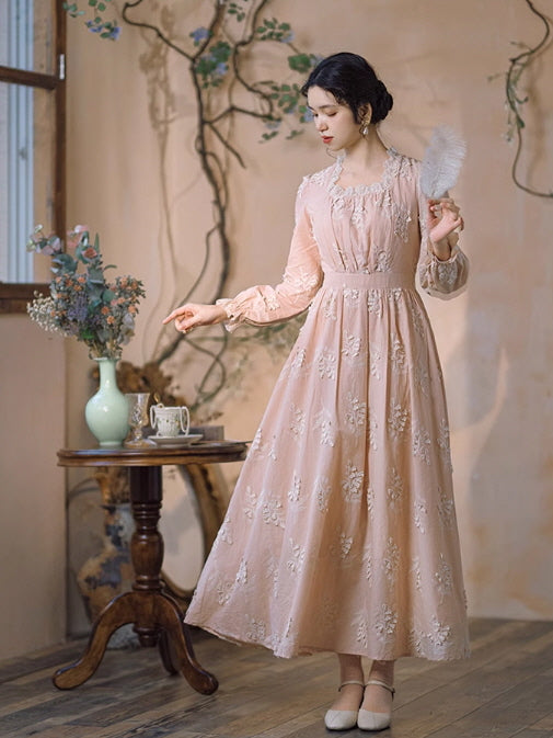 Sophia's Vintage Lace Pink Dress