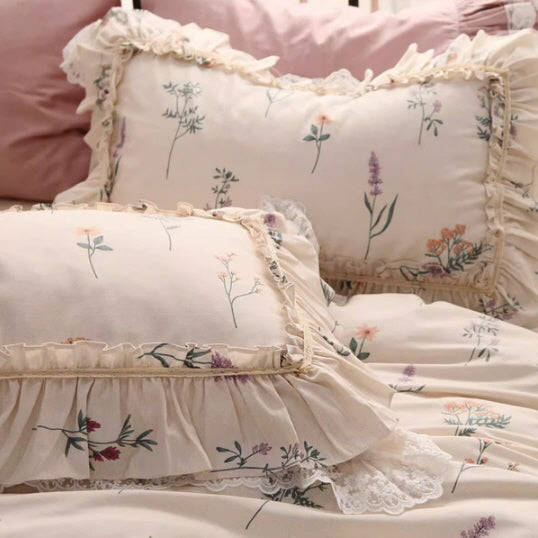 Retro Style Pastoral Floral Cotton Bedding Cover Set