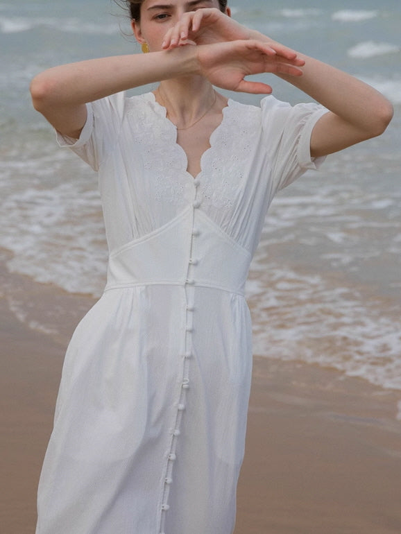 Charlotte's Sea Breeze White Summer Dress