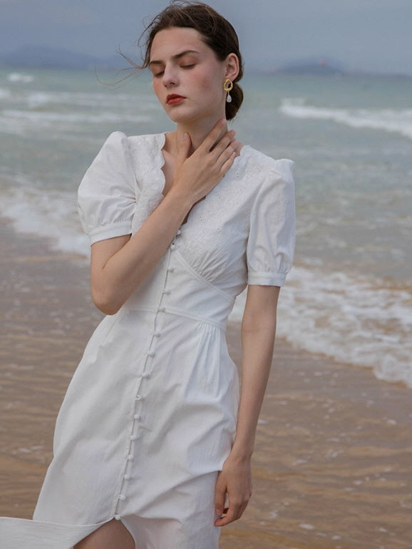 Charlotte's Sea Breeze White Summer Dress