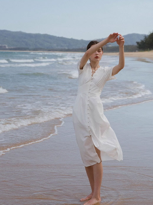 Charlotte's Sea Breeze White Summer Dress