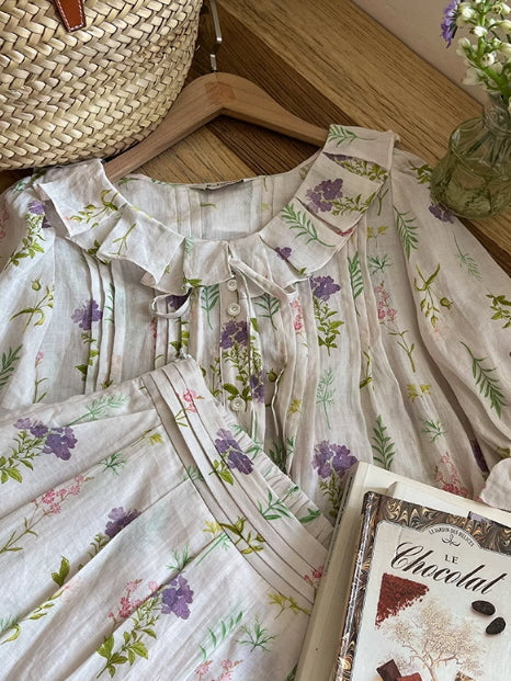 Olivia's Purple Flower Cottage Blouse