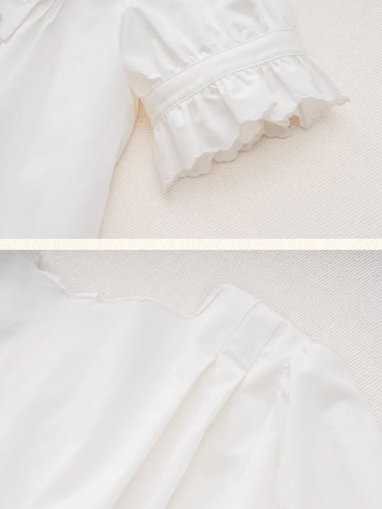 Emma's Romantic White Collar Blouse