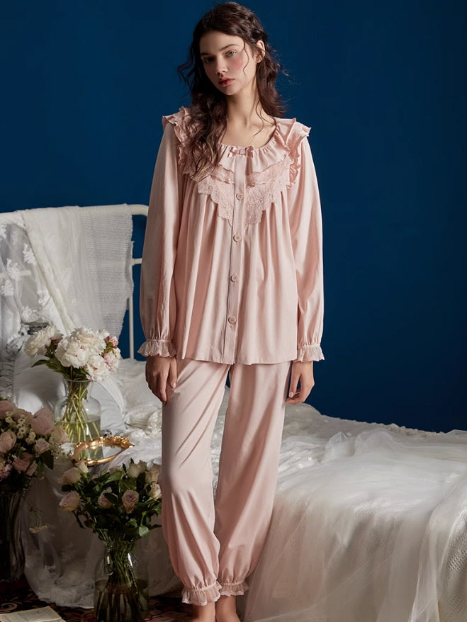 Blush Dreams Vintage Lace Pajama Set