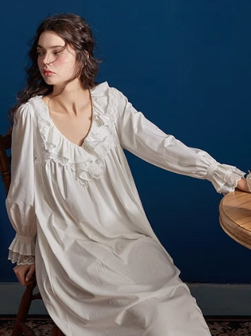 Serenade of Lace Ruffle Nightdress