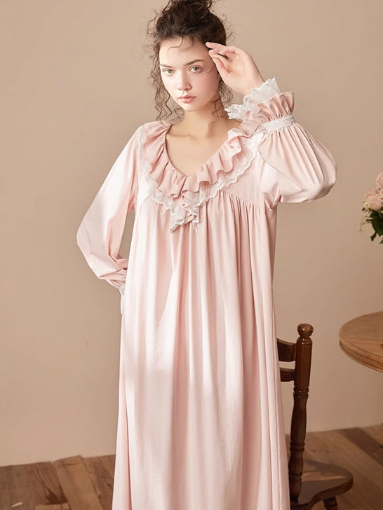 Serenade of Lace Ruffle Nightdress