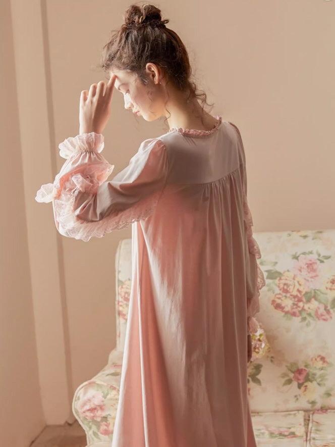 Blush Dreams Cotton Lace Nightgown