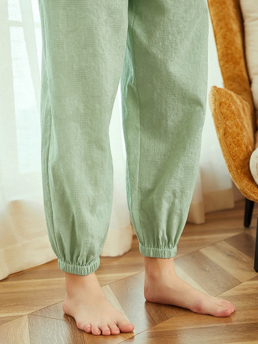 Mint Blossom Cotton Loungewear Set