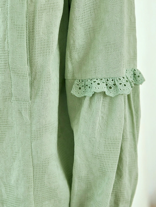 Mint Blossom Cotton Loungewear Set