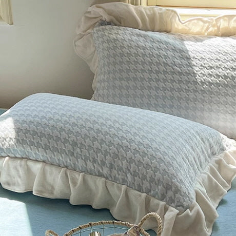 Velvet Blue Check Dream Bedding Set