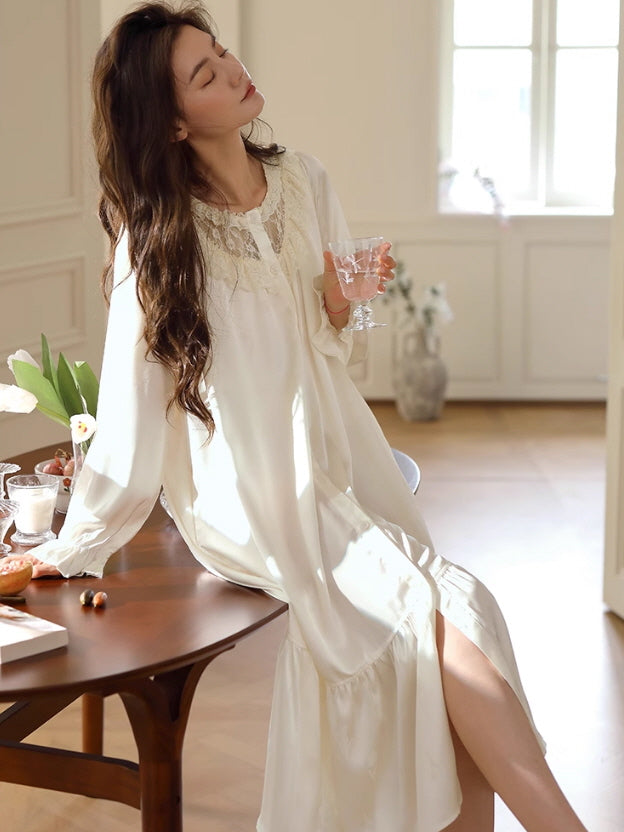 Romantic Lace White Nightgown