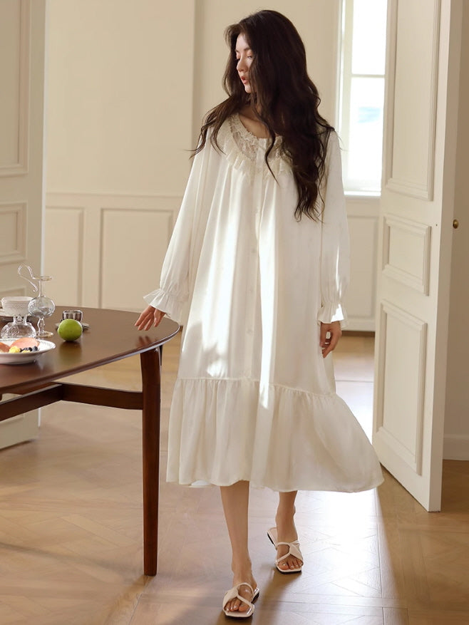 Romantic Lace White Nightgown