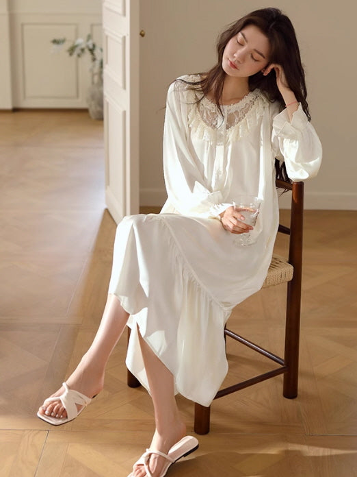 Romantic Lace White Nightgown