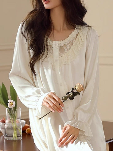 Romantic Lace White Nightgown