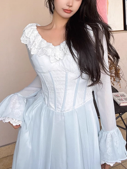 Light Blue Princess Lace Corset Dress