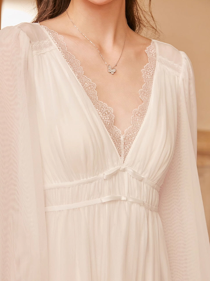 Ethereal Lace Off White Nightgown