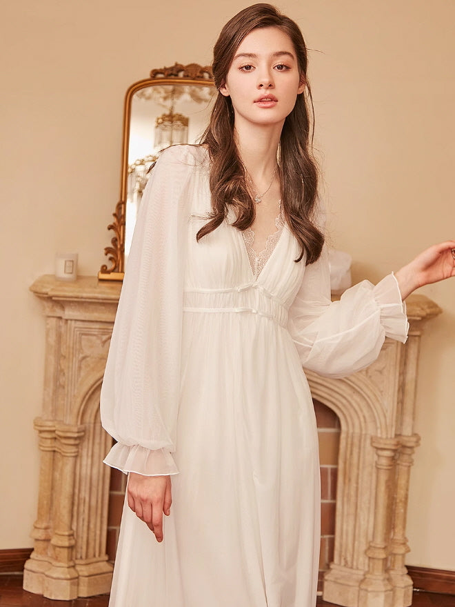 Ethereal Lace Off White Nightgown