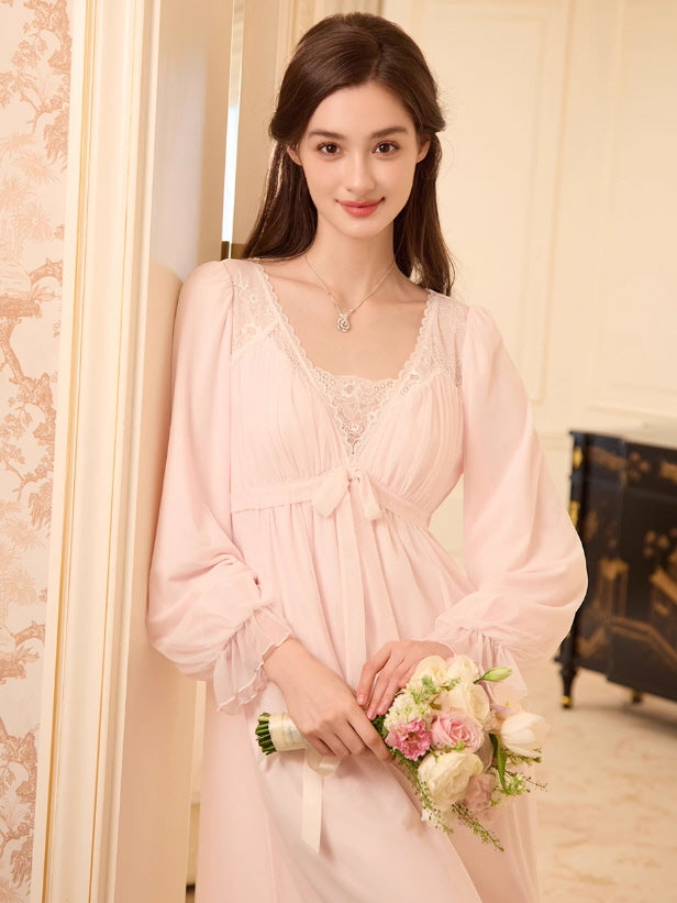 Blush Lace Elegance Nightgown