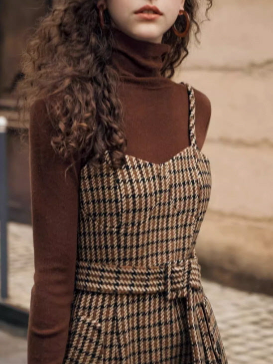 Vintage Check Herringbone Dress