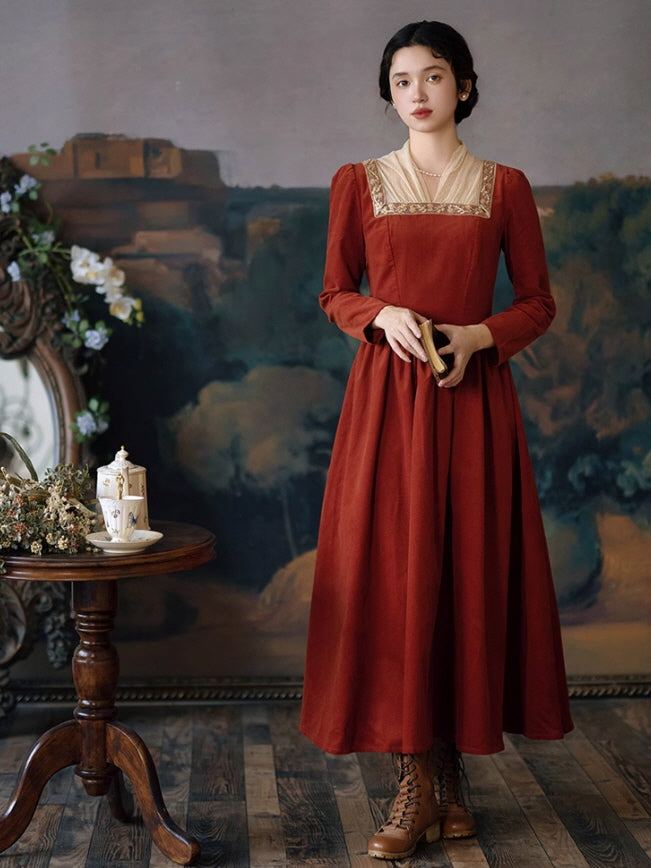 Rust Red Vintage Cotton Dress