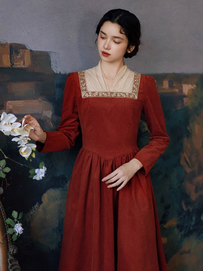 Rust Red Vintage Cotton Dress