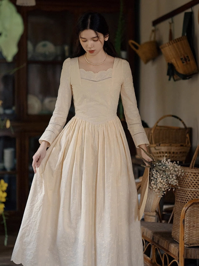 Timeless Elegance Cotton Embroidered Gown