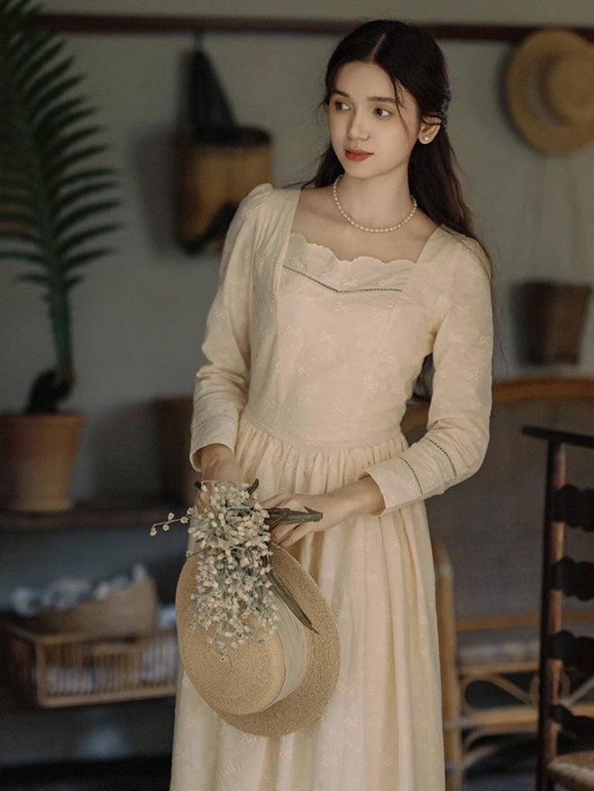 Timeless Elegance Cotton Embroidered Gown