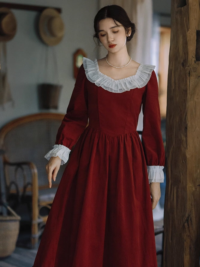 Rustic Scarlet Romance Cotton Dress