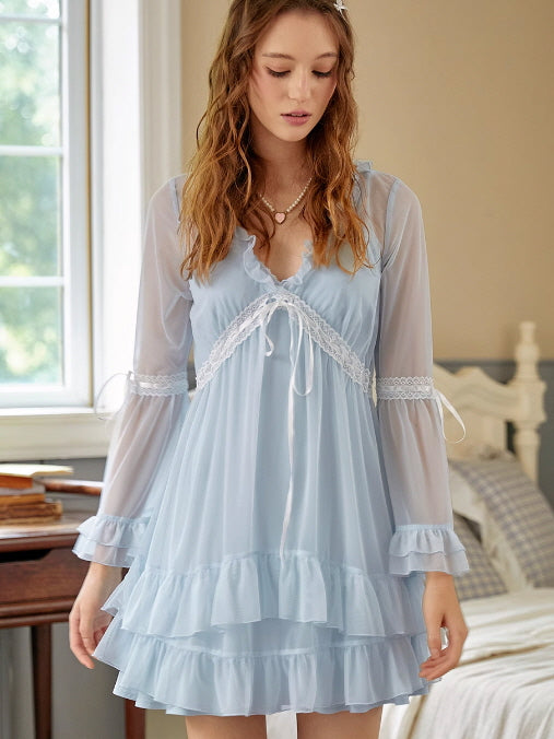 Light Blue Princess Nightgown Set