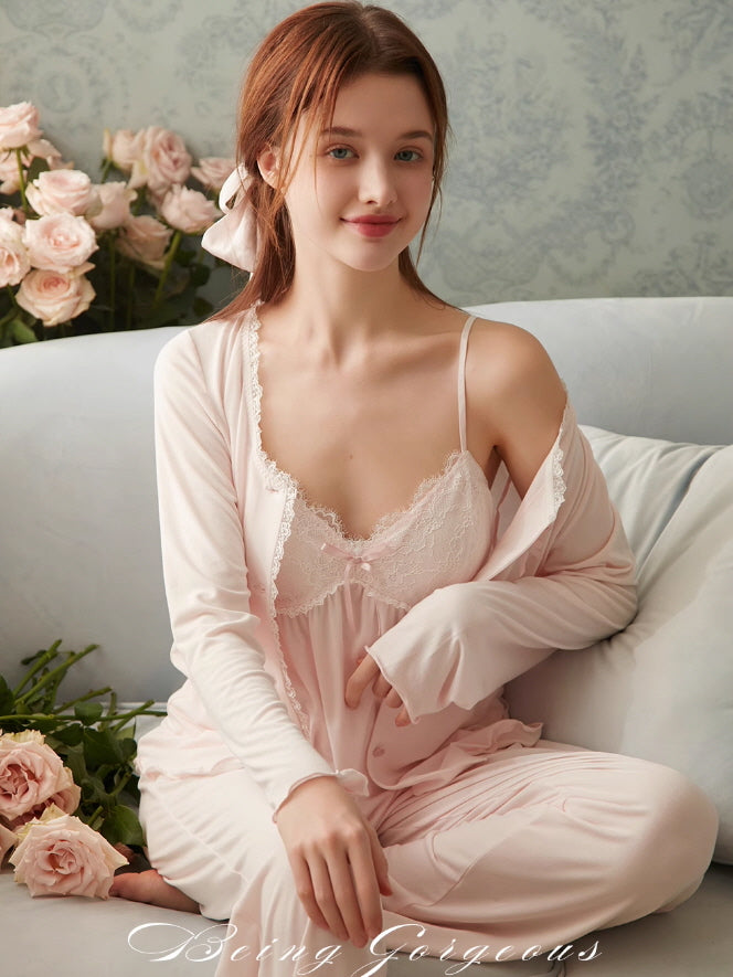 Delicate Lace Modal Pajama Set