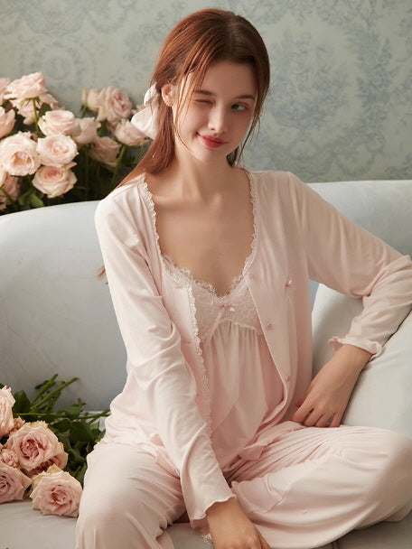 Delicate Lace Modal Pajama Set