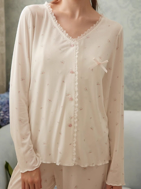 Delicate Lace Modal Pajama Set