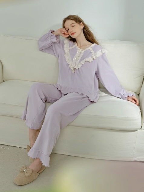 Romantic Velvet  Lace Pajama Set