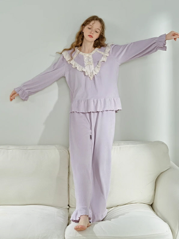 Romantic Velvet  Lace Pajama Set