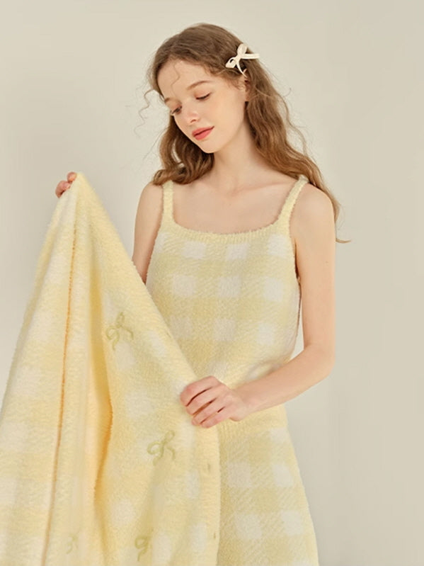 Yellow Gingham 3-Piece Cozy Lounge Set