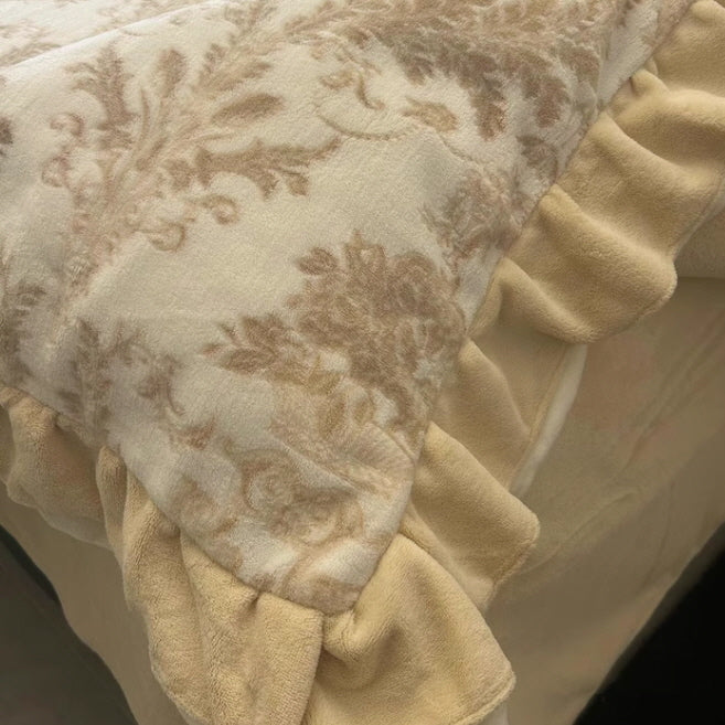 Romantic Velvet Ruffle Duvet Cover Set