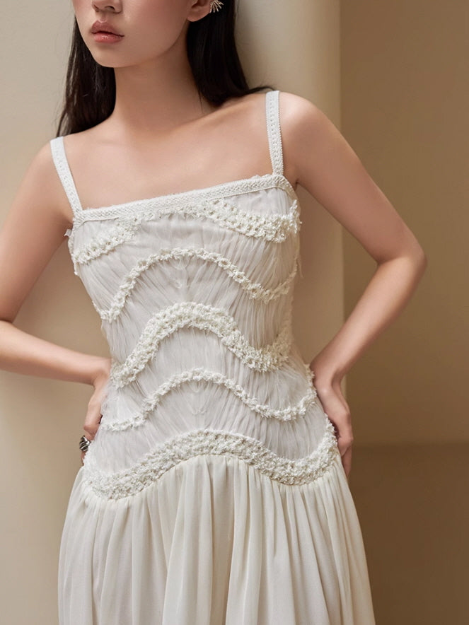 Vintage Embroidered Lace White Dress