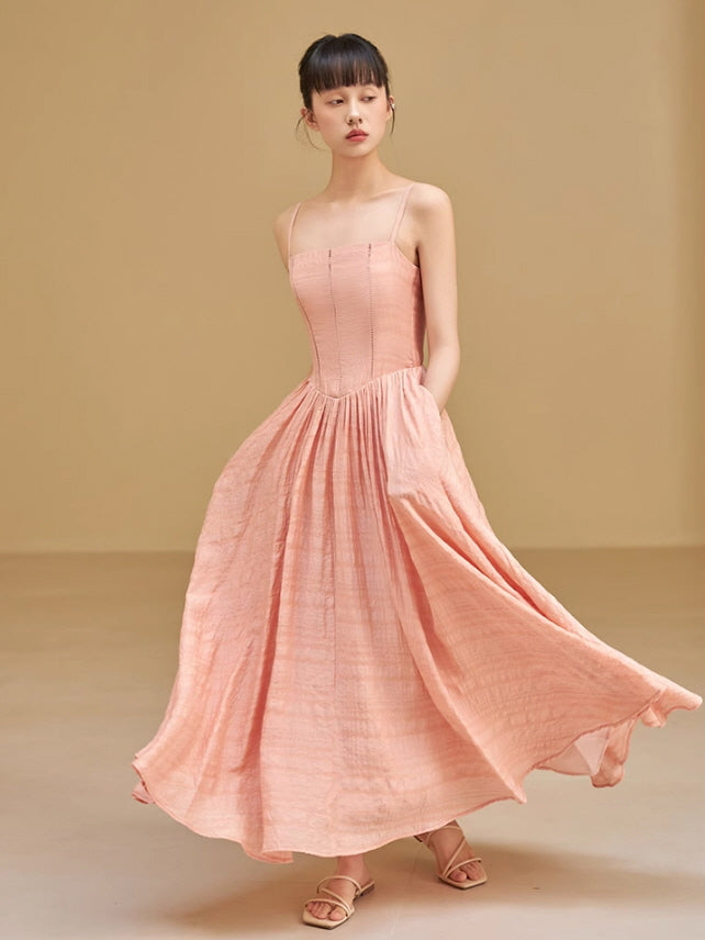 Ethereal Embroidered Lace Pink Dress