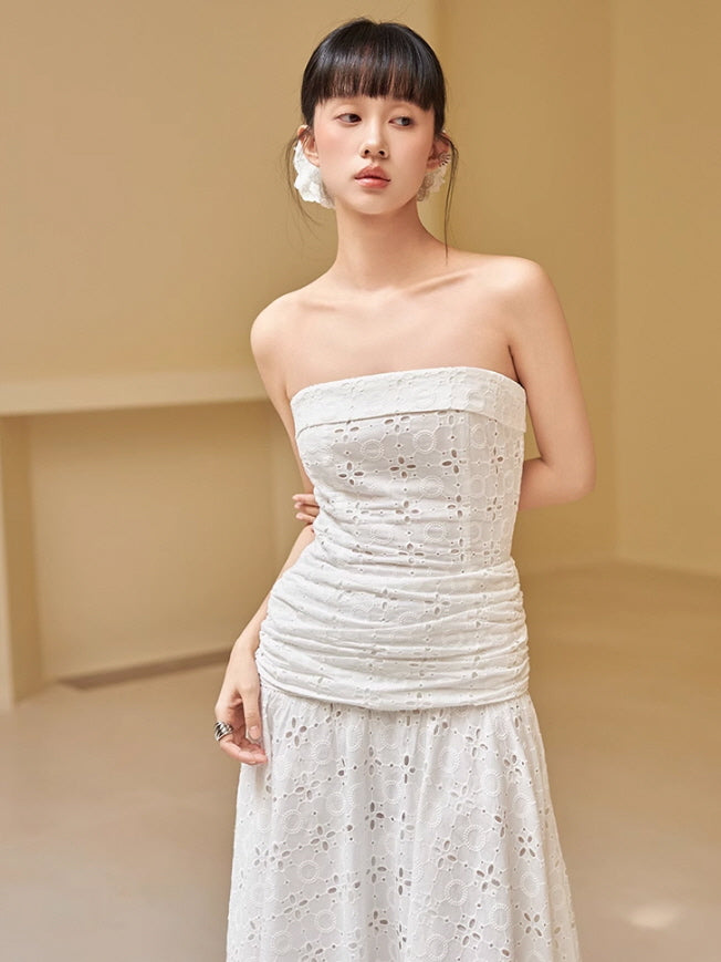 Cut-Out Lace Cotton Dress