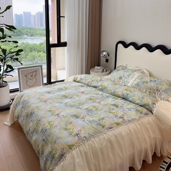 Pastel Garden Ruffle Bedding Set