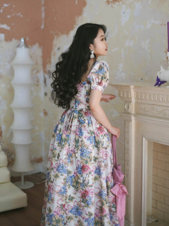 Romantic Vintage Garden Floral Dress