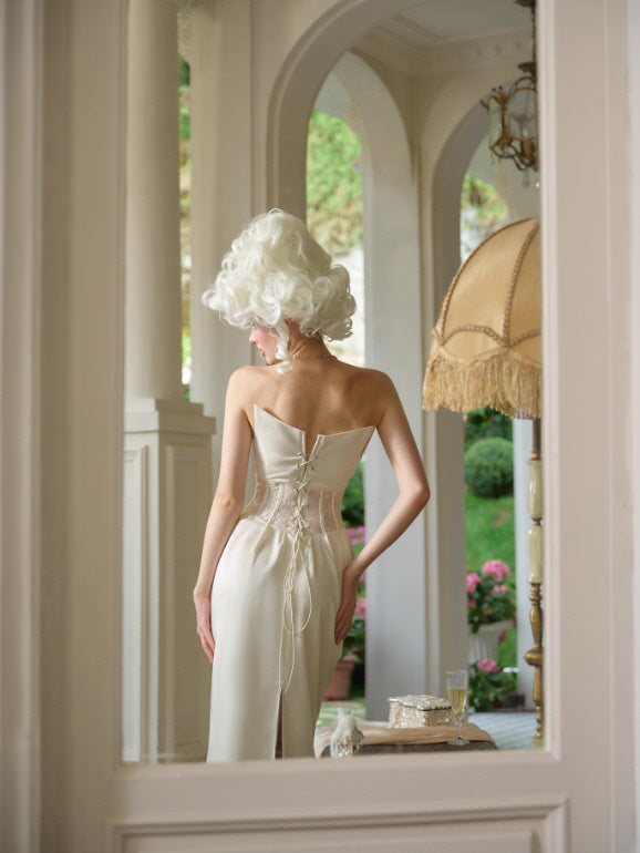 Regal Rose Corset Satin Dress