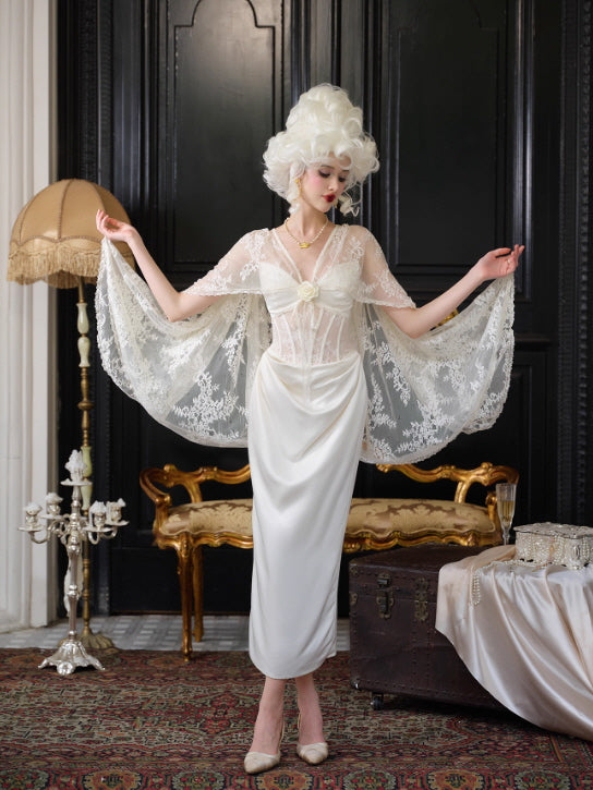 Regal Rose Corset Satin Dress