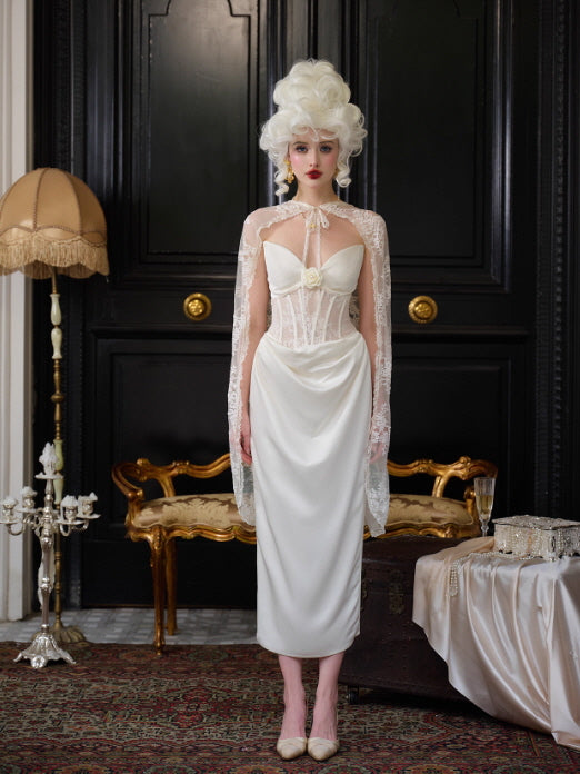 Regal Rose Corset Satin Dress