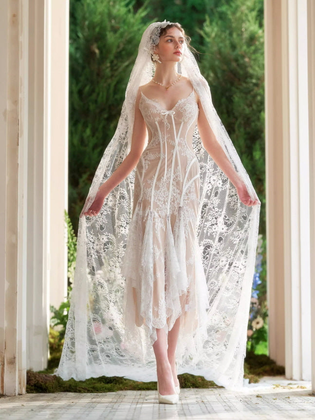 Enchanted Ivory Lace Corset Dress
